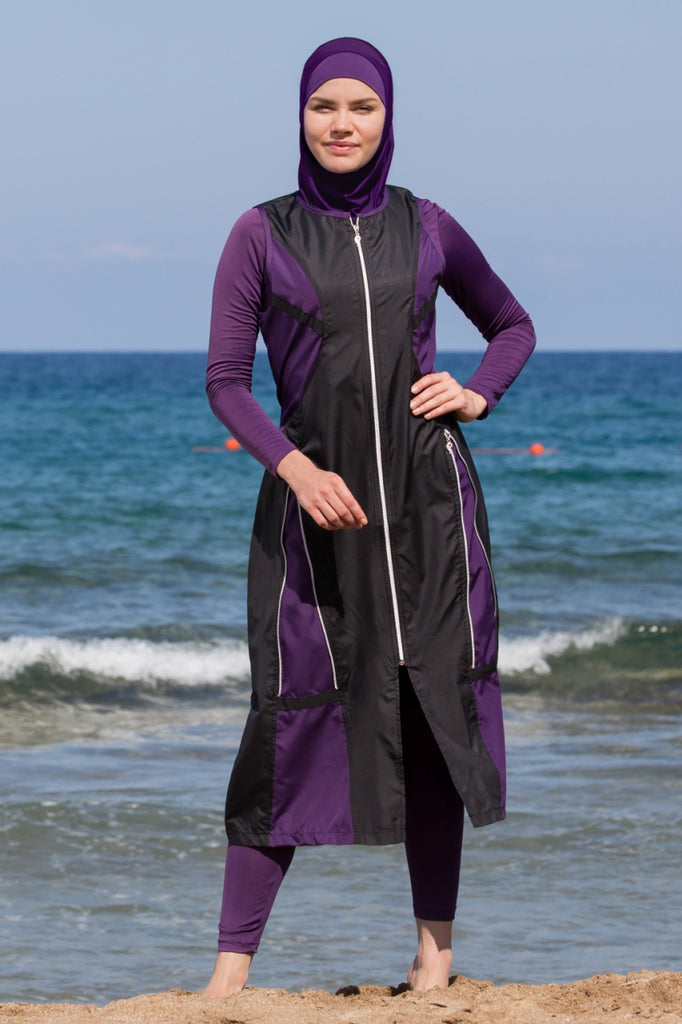 Women Modest Burkini Swimsuit Full Cover Muslim Swimwear Beach Swimming  Costume Plus Size